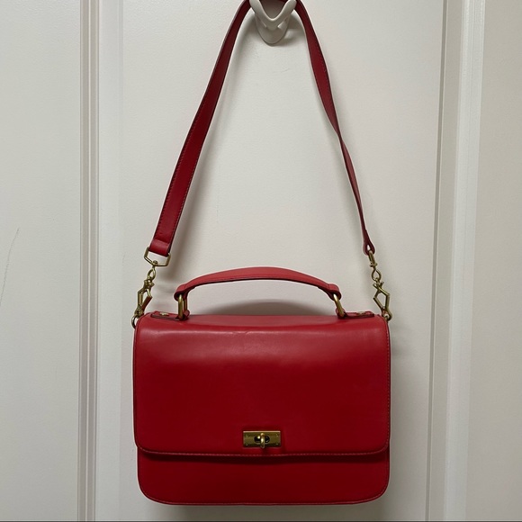 J. Crew Bags Jcrew Red Edie Shoulder Bag Poshmark